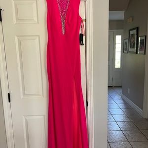 Fuchsia La Femme full length gown